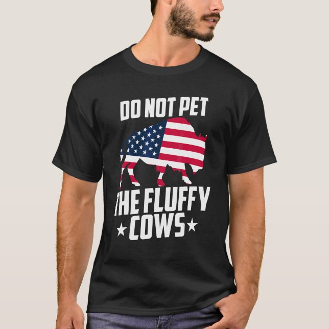 Rör Inte De Fluffiga Korna Bison Yellowstone Buffe T Shirt (Framsida)