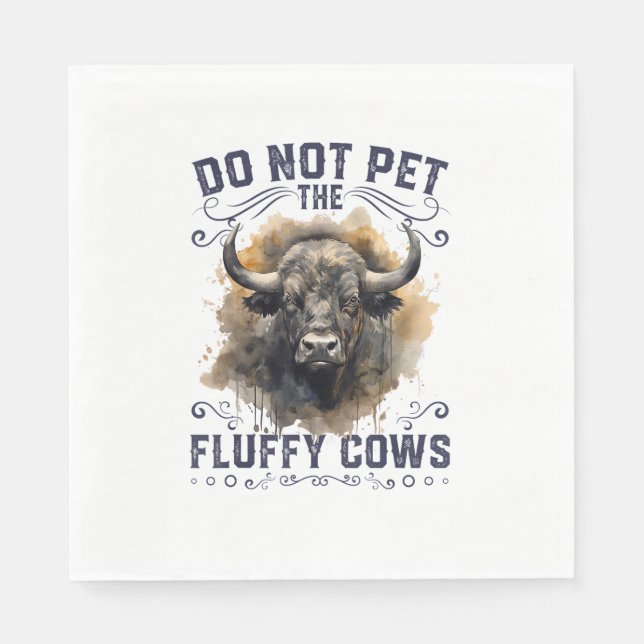 Rör Inte De Fluffiga Korna Bison Yellowstone Park  Pappersservett (Framsidan)