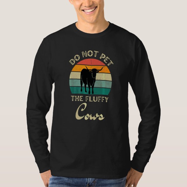 Rör Inte De Fluffiga Korna Retro Texas Longhorn Co T Shirt (Framsida)