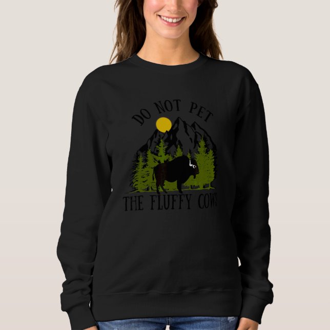 Rör Inte De Fluffiga Korna Rolig Bison Buffel T Shirt (Framsida)