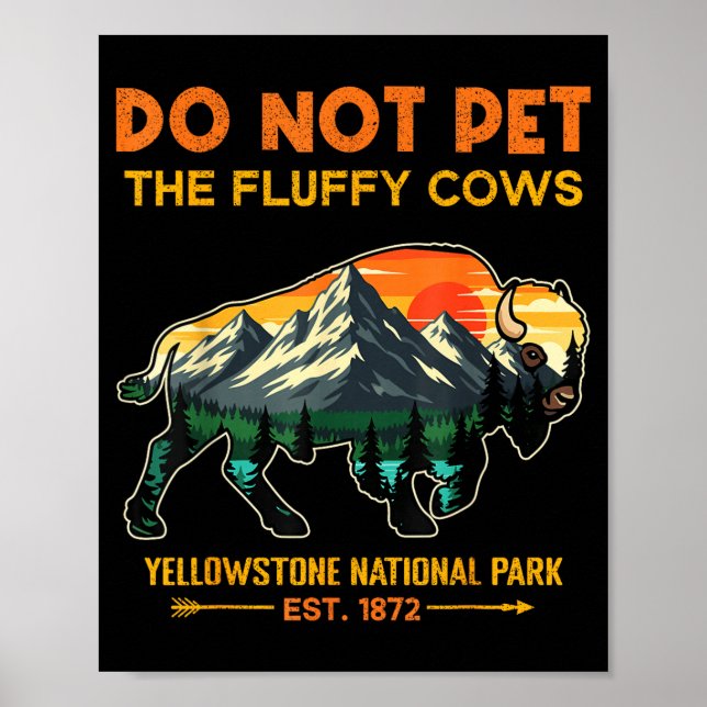 Rör Inte De Fluffiga Korna Yellowstone National Poster (Framsidan)