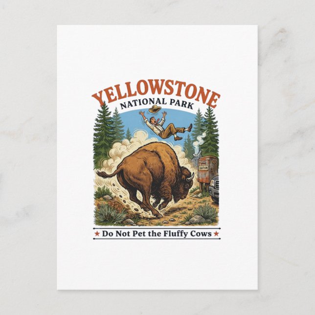 Rör Inte De Fluffiga Korna , Yellowstone National  Vykort (Framsida)