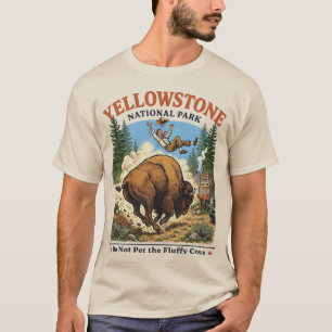 Rör Inte De Fluffiga Korna , Yellowstone Nationalp T Shirt