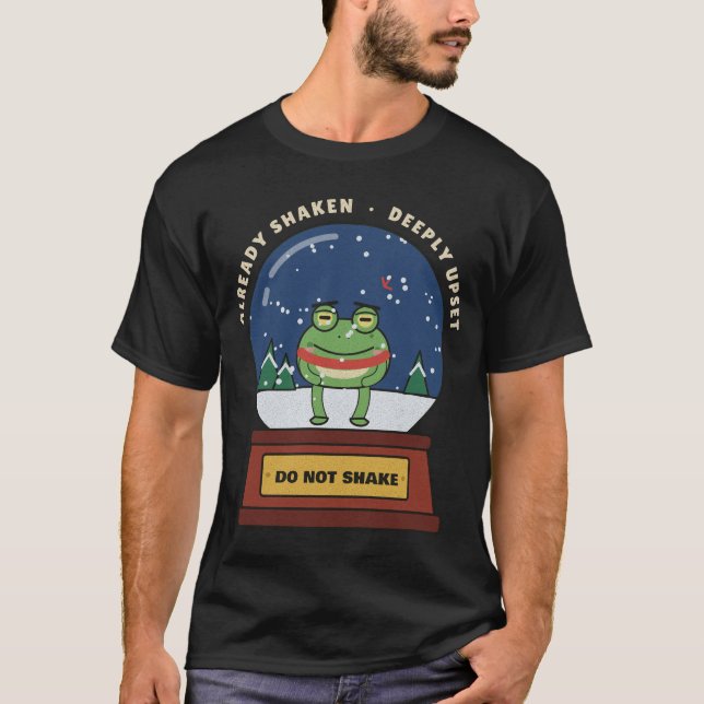 Rör Inte Grinig Groda Snöglob T Shirt (Framsida)