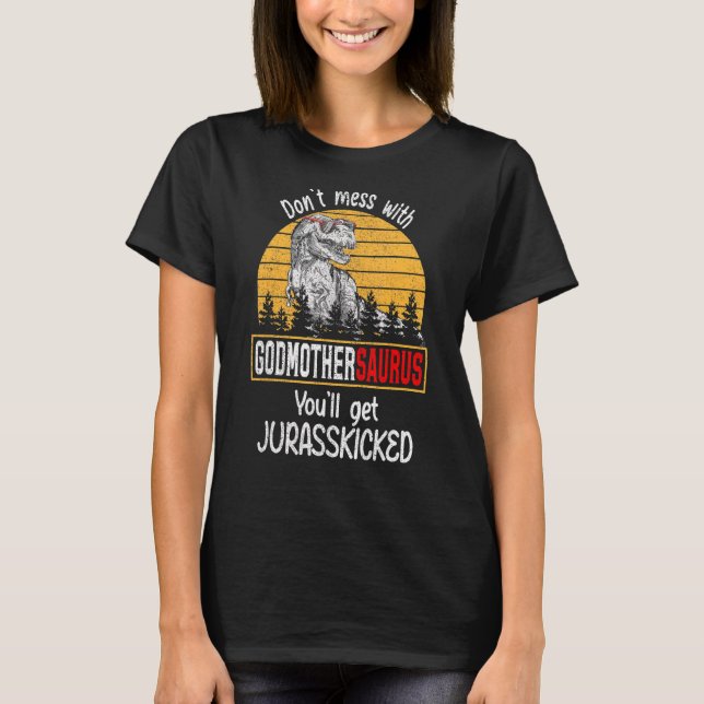 Rör Inte Gudmorsaurus Så Får Du Jurassk T Shirt (Framsida)