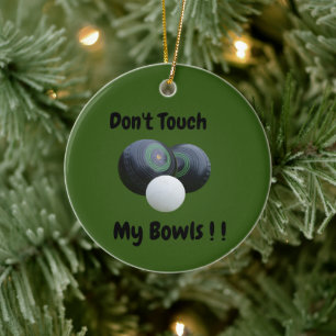 Rör inte min Gräsmatta Bowls. Julgransprydnad Keramik