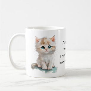 Rör inte min kaffe... Jag har klo. Cute Kitten Kaffemugg