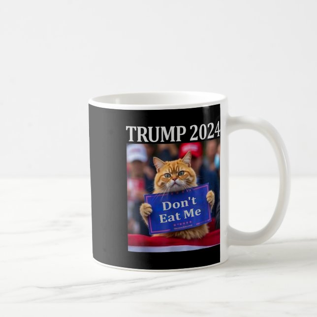 Rör Inte Min Katt För Trump 2024  Kaffemugg (Höger)