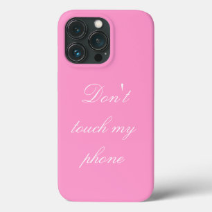 Rör inte min mobila - vit på rosa - iphone case
