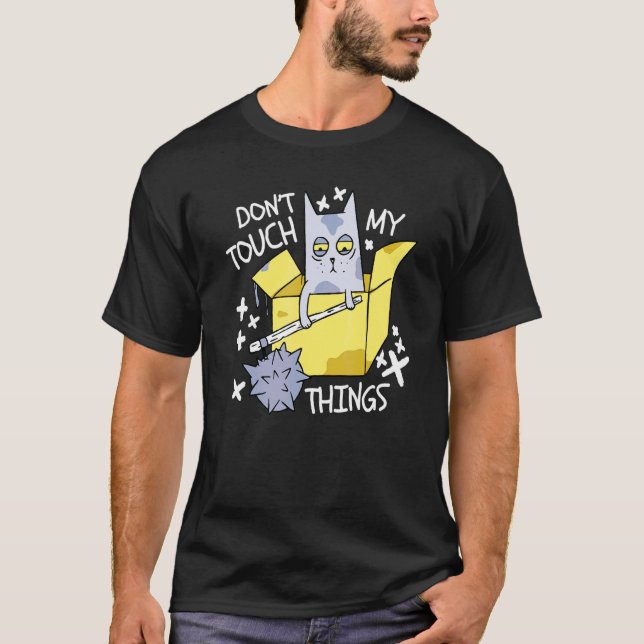 Rör Inte Mina Tänker Ilsken Katt  Katt T Shirt (Framsida)