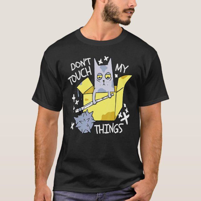 Rör Inte Mina Tänker Ilsken Katt  Katt T Shirt (Framsida)