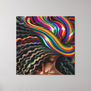 Rör inte mitt hair Black Melanin Afro Queen Krona Canvastryck