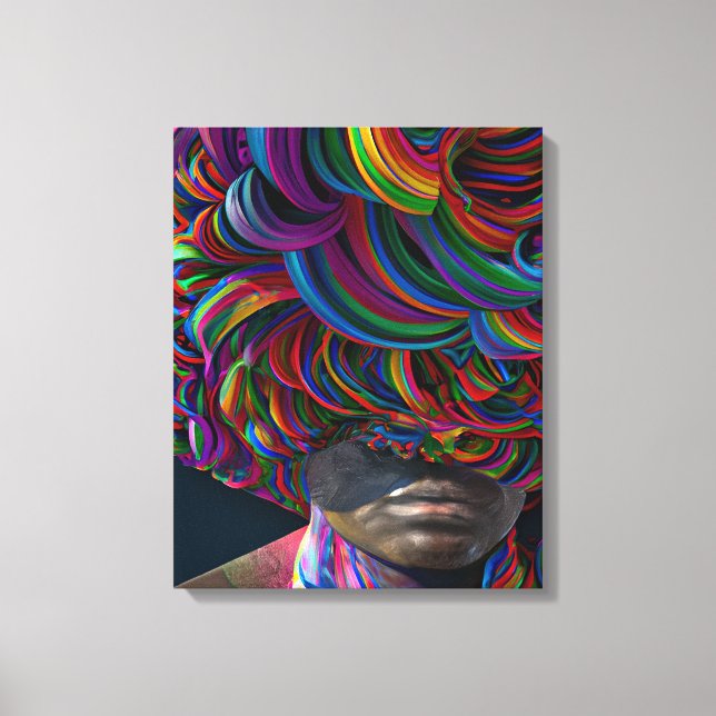 Rör inte mitt hair Black Melanin Afro Queen Krona Canvastryck (Framsida)