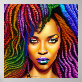 Rör inte mitt hair Black Melanin Afro Queen Krona Poster