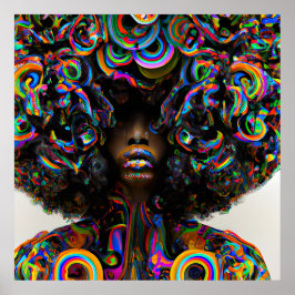 Rör inte mitt hair Black Melanin Afro Queen Krona Poster