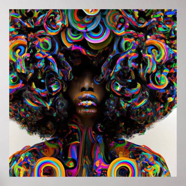 Rör inte mitt hair Black Melanin Afro Queen Krona Poster (Framsidan)