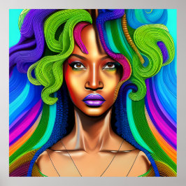 Rör inte mitt hair Black Melanin Afro Queen Krona Poster