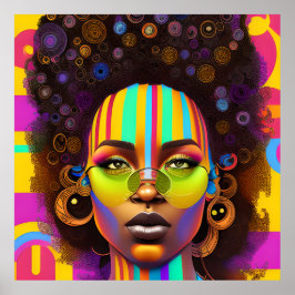 Rör inte mitt hair Black Melanin Afro Queen Krona Poster