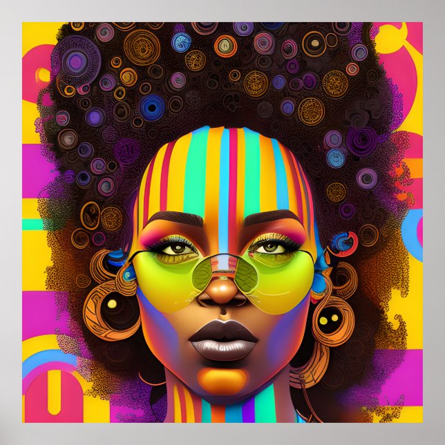 Rör inte mitt hair Black Melanin Afro Queen Krona Poster (Framsidan)