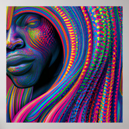 Rör inte mitt hair Black Melanin Afro Queen Krona Poster