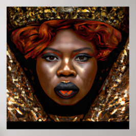 Rör inte mitt hair Black Melanin Afro Queen Krona Poster