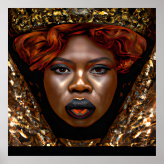 Rör inte mitt hair Black Melanin Afro Queen Krona Poster