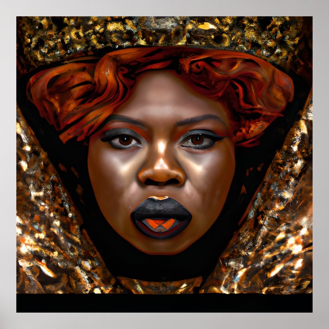 Rör inte mitt hair Black Melanin Afro Queen Krona Poster (Framsidan)