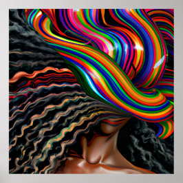Rör inte mitt hair Black Melanin Afro Queen Krona Poster