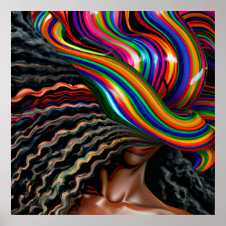 Rör inte mitt hair Black Melanin Afro Queen Krona Poster