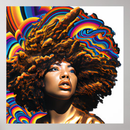 Rör inte mitt hair Black Melanin Afro Queen Krona Poster