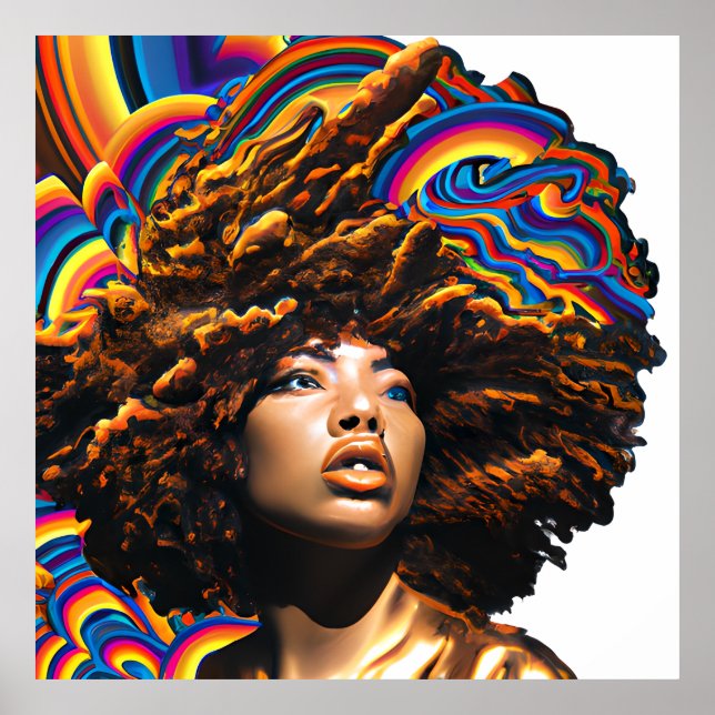 Rör inte mitt hair Black Melanin Afro Queen Krona Poster (Framsidan)