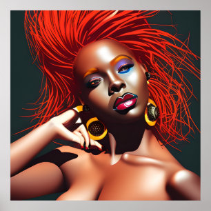Rör inte mitt hair Black Melanin Afro Queen Krona Poster