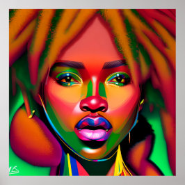 Rör inte mitt hair Black Melanin Afro Queen Krona Poster