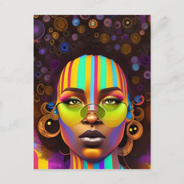 Rör inte mitt hair Black Melanin Afro Queen Krona Vykort (Framsida)