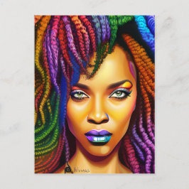 Rör inte mitt hair Black Melanin Afro Queen Krona Vykort