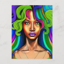 Rör inte mitt hair Black Melanin Afro Queen Krona Vykort