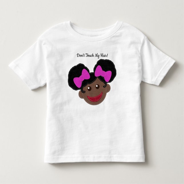 Rör inte mitt hår | Afro Puffs Girl Cute T Shirt (Framsida)