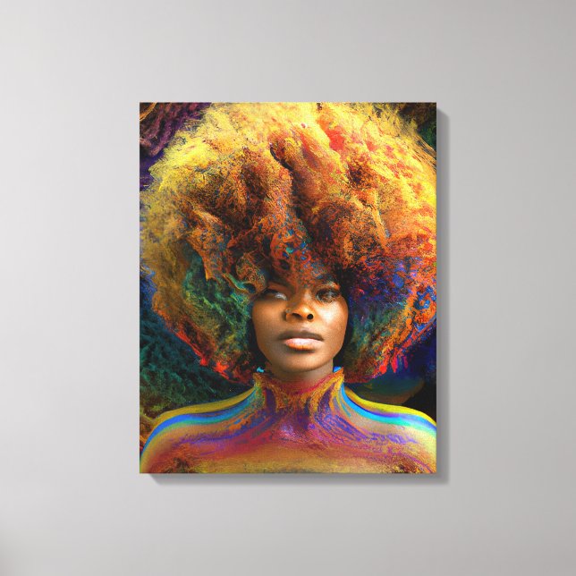 Rör inte mitt hår Svart Melanin Afro Drottning Kro Canvastryck (Framsida)
