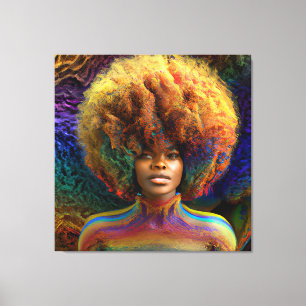 Rör inte mitt hår Svart Melanin Afro Drottning Kro Canvastryck