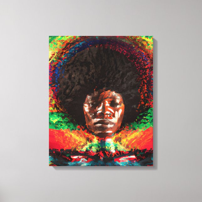 Rör inte mitt hår Svart Melanin Afro Drottning Kro Canvastryck (Framsida)