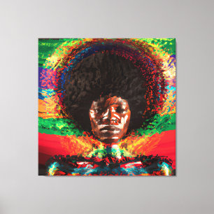 Rör inte mitt hår Svart Melanin Afro Drottning Kro Canvastryck