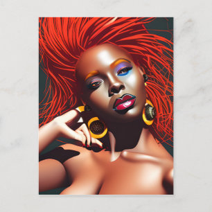 Rör inte mitt hår Svart Melanin Afro Drottning Kro Vykort