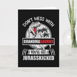 Rör inte Mormor Saurus Dinosauriefamilj Mamma Kort