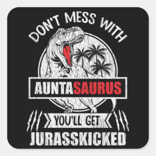 Rör Inte Mosterasaurus Dinosaur Moster Familj Fyrkantigt Klistermärke