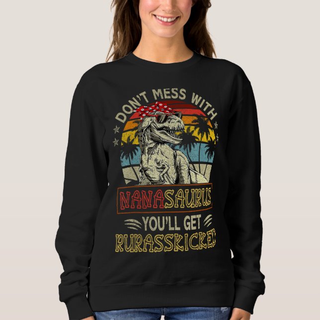 Rör Inte Nanasaurus Du Kommer Att Få En Jurasskick T Shirt (Framsida)