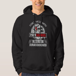 Rör Inte Papasaurus Rolig Present Till Pappa/Farfa Hoodie