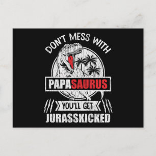 Rör Inte Papasaurus Rolig Present Till Pappa/Farfa Vykort