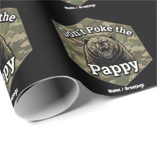 Rör inte Pappa Rolig Robust Grizzlybjörn Presentpapper