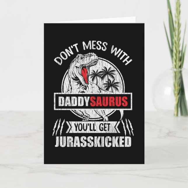 Rör Inte Pappa Saurus Dinosauriefamilj Pappa Kort (Framsida)