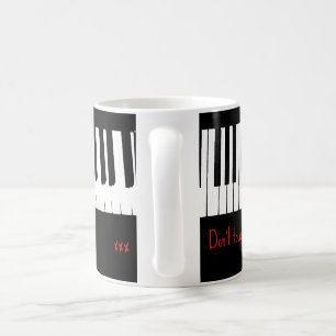 Rör inte – pianotangentdesign kaffemugg
